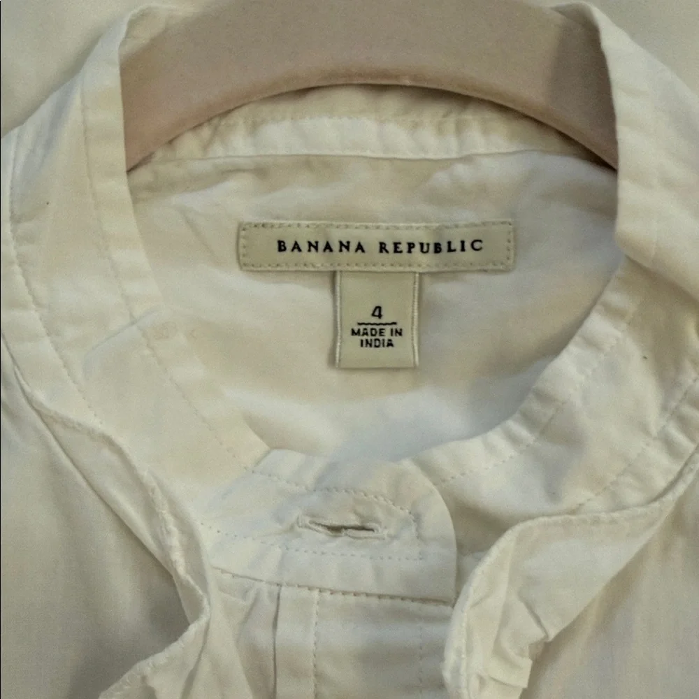 Banana Republic White Ruffled Button-Down Shirt - Picture 3 of 7